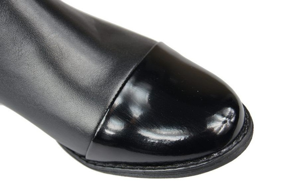 Obuwie Damskie Botki skóra naturalna Czarne 877 ElitaBut