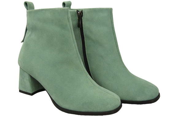 Women’s ankle boots in genuine suede leather, stable block heel, with zipper – 224 ElitaBut