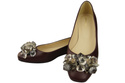 Women's Pumps with Crystals Flat Natural Leather 216 ElitaBut