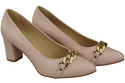 Classic Women's  Pumps Shoes made of Natural Leather with a Gold Decorative Chain 200 ElitaBut
