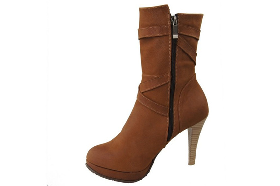 Obuwie Zima Botki Damskie skóra naturalna 981 Z