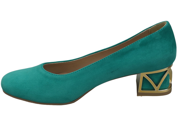 Comfortable Women's Shoes Pumps with Decorative Heel Natural Suede Leather 219 From ElitaBut