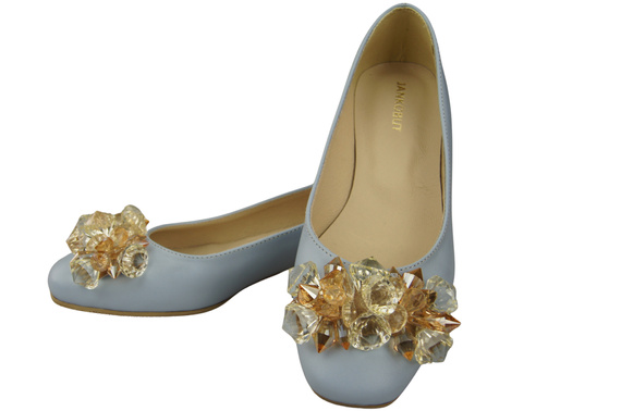 Women's Pumps with Crystals Flat Natural Leather 216 ElitaBut