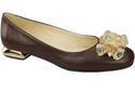 Women's Pumps with Crystals Flat Natural Leather 216 ElitaBut
