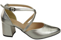 Elegant Leather Sandals with Open Sides on a Stable Heel 218 ElitaBut