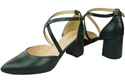 Elegant Leather Sandals with Open Sides on a Stable Heel 218 ElitaBut