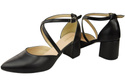 Elegant Leather Sandals with Open Sides on a Stable Heel 218 ElitaBut