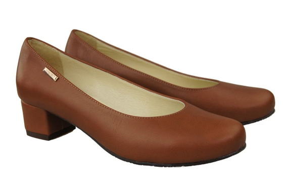 Obuwie Damskie Czółenka Skóra naturalna 116 Brąz ElitaBut