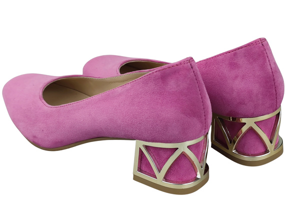 Comfortable Women's Shoes Pumps with Decorative Heel Natural Suede Leather 219 From ElitaBut