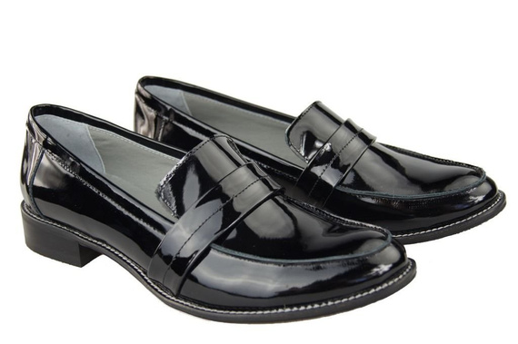 Shoes Women's loafers Natural leather lacquer 139 ElitaBut