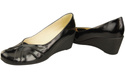 Women's Black Natural Leather Wedge Pumps 828 ElitaBut