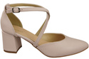 Elegant Leather Sandals with Open Sides on a Stable Heel 218 ElitaBut