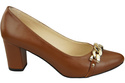 Classic Women's Pumps Shoes made of Natural Leather with a Gold Decorative Chain 200 ElitaBut