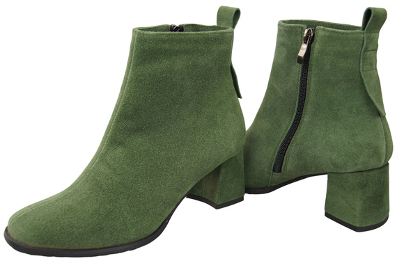 Women’s ankle boots in genuine suede leather, stable block heel, with zipper – 224 ElitaBut