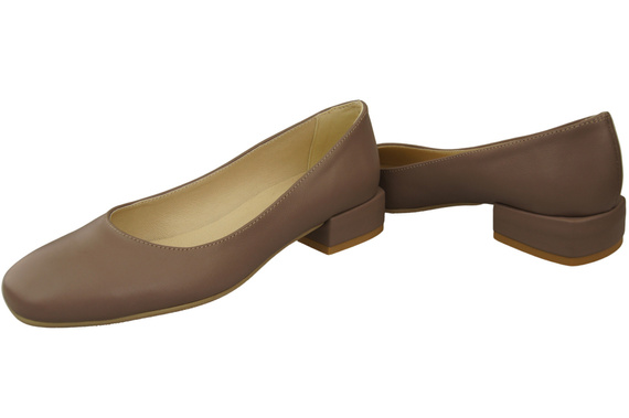 Comfortable Women's Shoes Flat Pumps, Natural Leather 204 ElitaBut