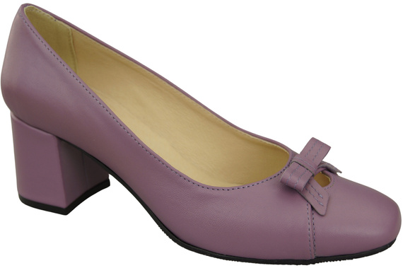 Women's Pumps with a Bow, Natural Leather and Low Heel 203 ElitaBut