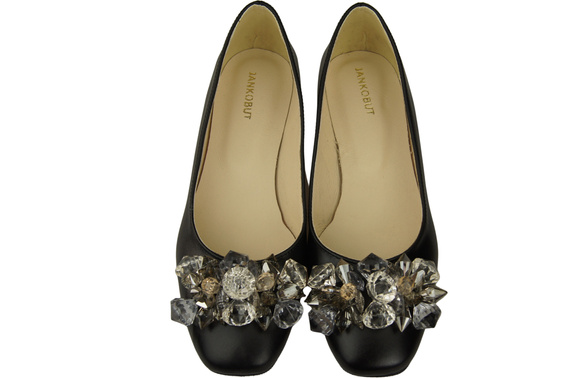 Women's Pumps with Crystals Flat Natural Leather 216 ElitaBut