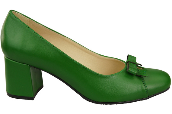 Women's Pumps with a Bow, Natural Leather and Low Heel 203 ElitaBut