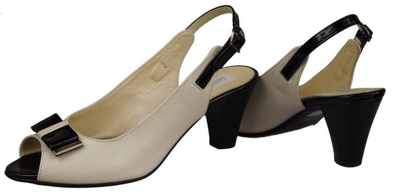 Obuwie Damskie Sandały skóra naturalna Beżowe 843 N ElitaBut