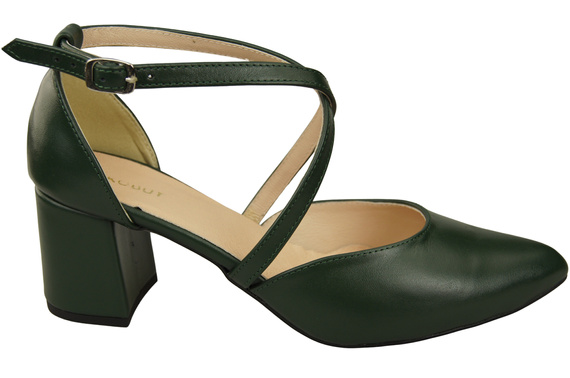 Elegant Leather Sandals with Open Sides on a Stable Heel 218 ElitaBut