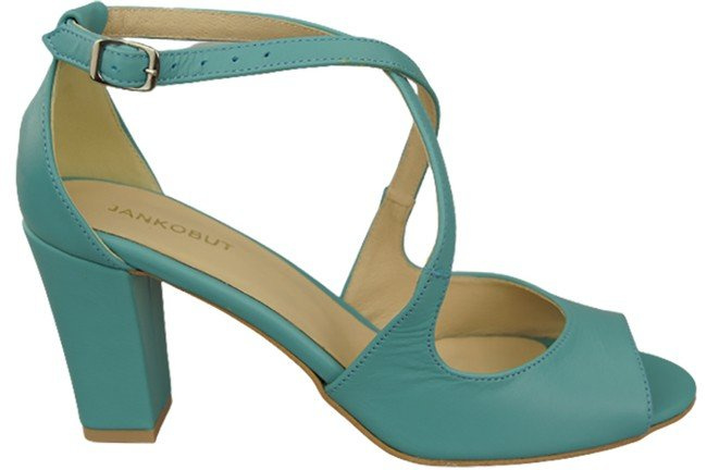 Obuwie Damskie Sandały Turkusowe Skóra Naturalna 186 ElitaBut