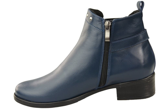 Obuwie Botki Damskie Skóra Naturalna Granat 136 ElitaBut