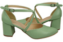 Elegant Leather Sandals with Open Sides on a Stable Heel 218 ElitaBut