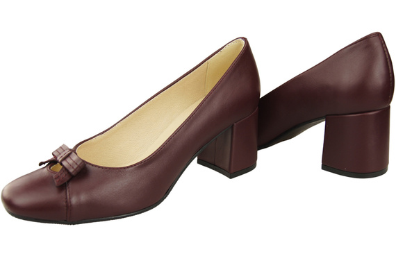 Women's Pumps with a Bow, Natural Leather and Low Heel 203 ElitaBut