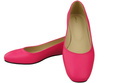 Płaskie Obuwie Damskie Czółenka Neonowy Róż Ozdobny Obcas Skóra naturalna 209 ElitaBut