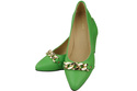 Classic Women's  Pumps Shoes made of Natural Leather with a Gold Decorative Chain 200 ElitaBut