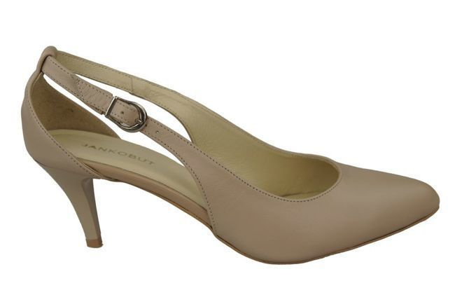 Obuwie Damskie Sandały Niska Szpilka skóra naturalna Cappuccino Lico  973 ElitaBut