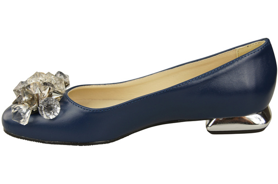 Women's Pumps with Crystals Flat Natural Leather 216 ElitaBut