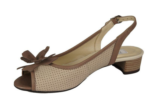 Obuwie Damskie Sandały skóra naturalna Cappuccino Beżowe 778 ElitaBut