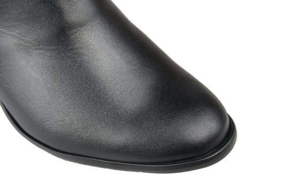 Obuwie Botki Damskie Ocieplane skóra naturalna Czarne 879 Z ElitaBut