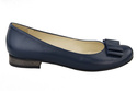 Obuwie Baleriny Damskie Skóra Naturalna Granatowe 702 ElitaBut