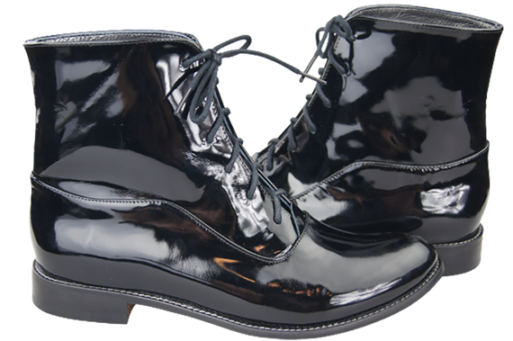 Obuwie Botki Damskie Czarne Lakierowane Wiosna/Jesień skóra naturalna 155 L ElitaBut