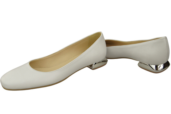 Flat Women's Shoes Pumps Decorative Heel Natural Leather 209 ElitaBut