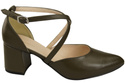 Elegant Leather Sandals with Open Sides on a Stable Heel 218 ElitaBut