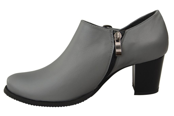 Obuwie Botki Damskie Skóra Naturalna Popiel 109 ElitaBut