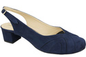 Obuwie Damskie Sandały  skóra naturalna Zamszowa Granatowe 842 Z ElitaBut