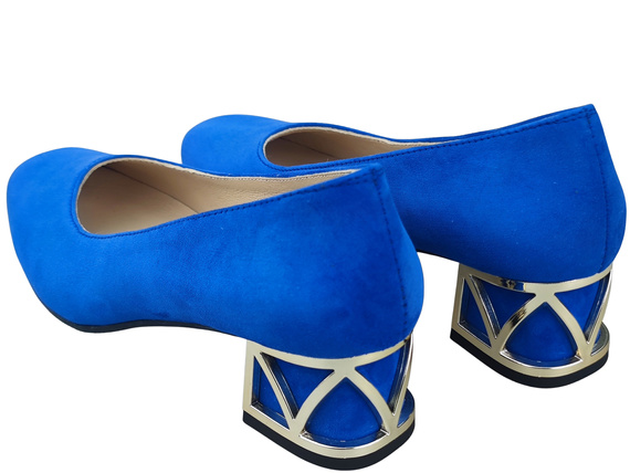 Comfortable Women's Shoes Pumps with Decorative Heel Natural Suede Leather 219 From ElitaBut