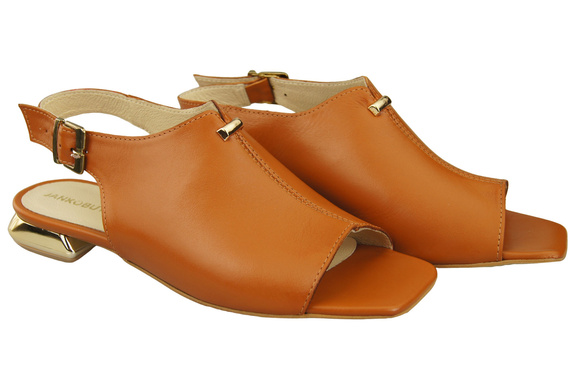 Comfortable Women's Shoes Sandals Flat Gold Heel Natural Leather 207 ElitaBut