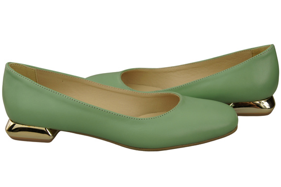 Flat Women's Shoes Pumps Decorative Heel Natural Leather 209 ElitaBut