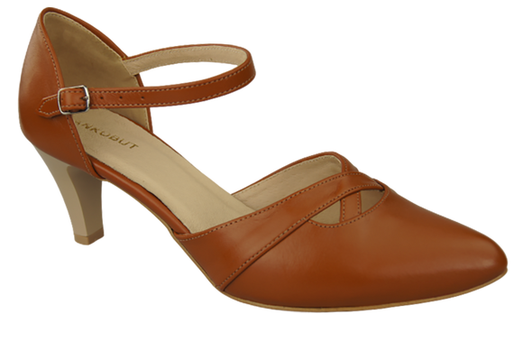 Obuwie Damskie Sandały Rude Skóra Naturalna 151 ElitaBut