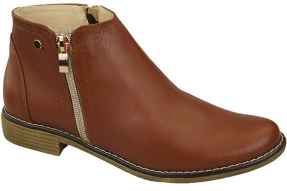 Wiosna Obuwie Damskie Botki skóra naturalna Brązowe 872 ElitaBut