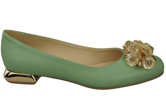 Women's Pumps with Crystals Flat Natural Leather 216 ElitaBut