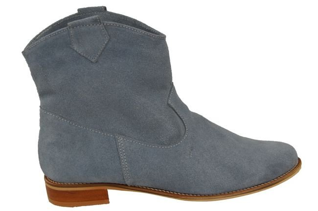 Obuwie Botki Damskie Popielate Wiosna / Jesień skóra naturalna welurowa 132 L ElitaBut