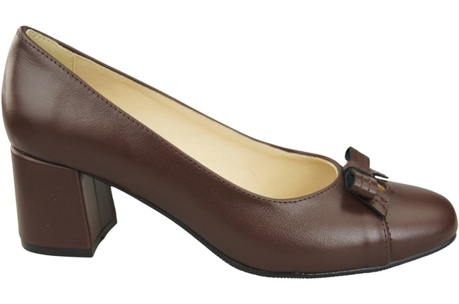 Women's Pumps with a Bow, Natural Leather and Low Heel 203 ElitaBut