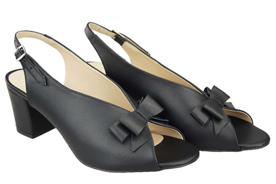Obuwie Damskie Sandały Czarne skóra naturalna Licowa 148 L ElitaBut
