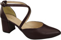 Elegant Leather Sandals with Open Sides on a Stable Heel 218 ElitaBut
